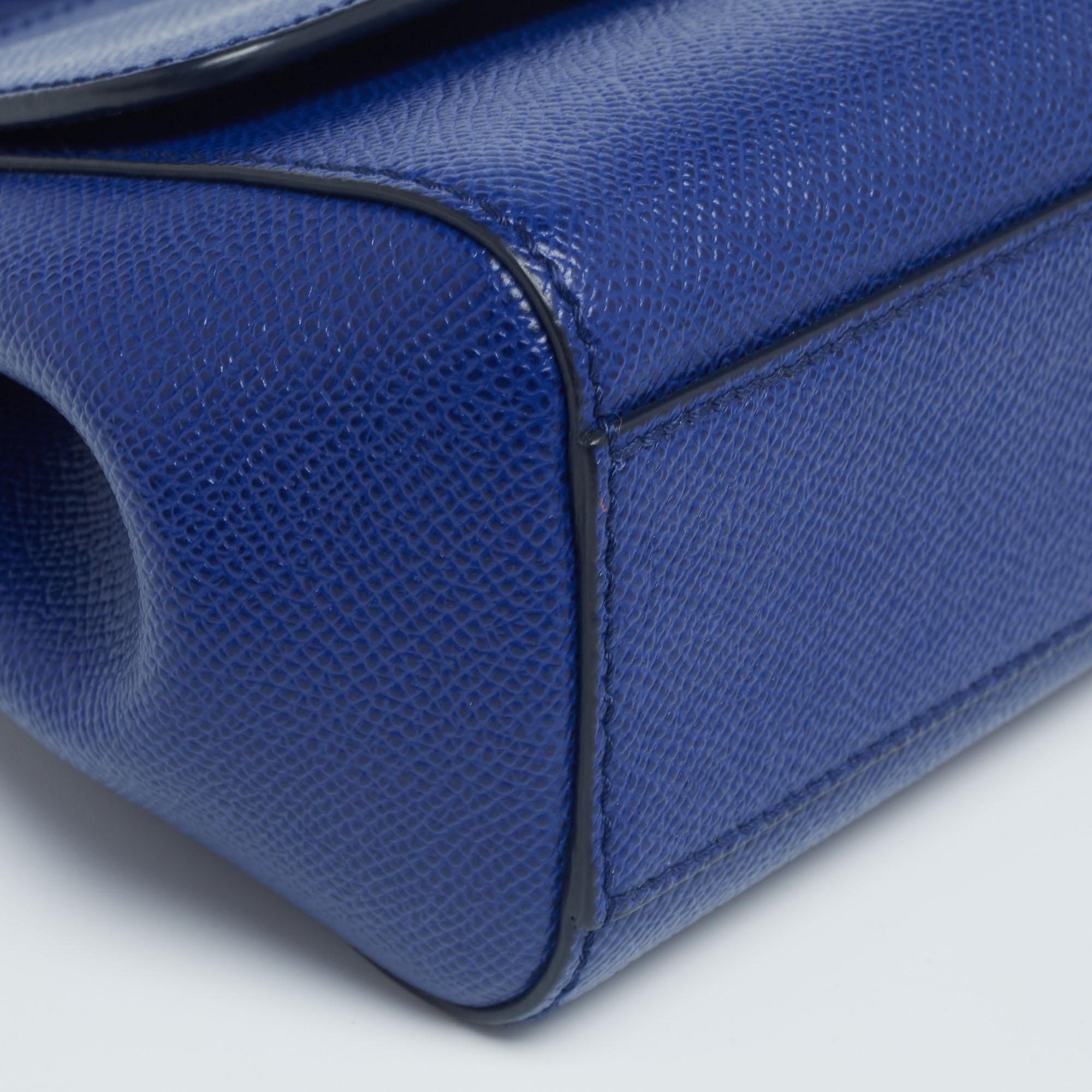Dolce & Gabbana Blaue Miss Sicily Henkeltasche aus Leder 3