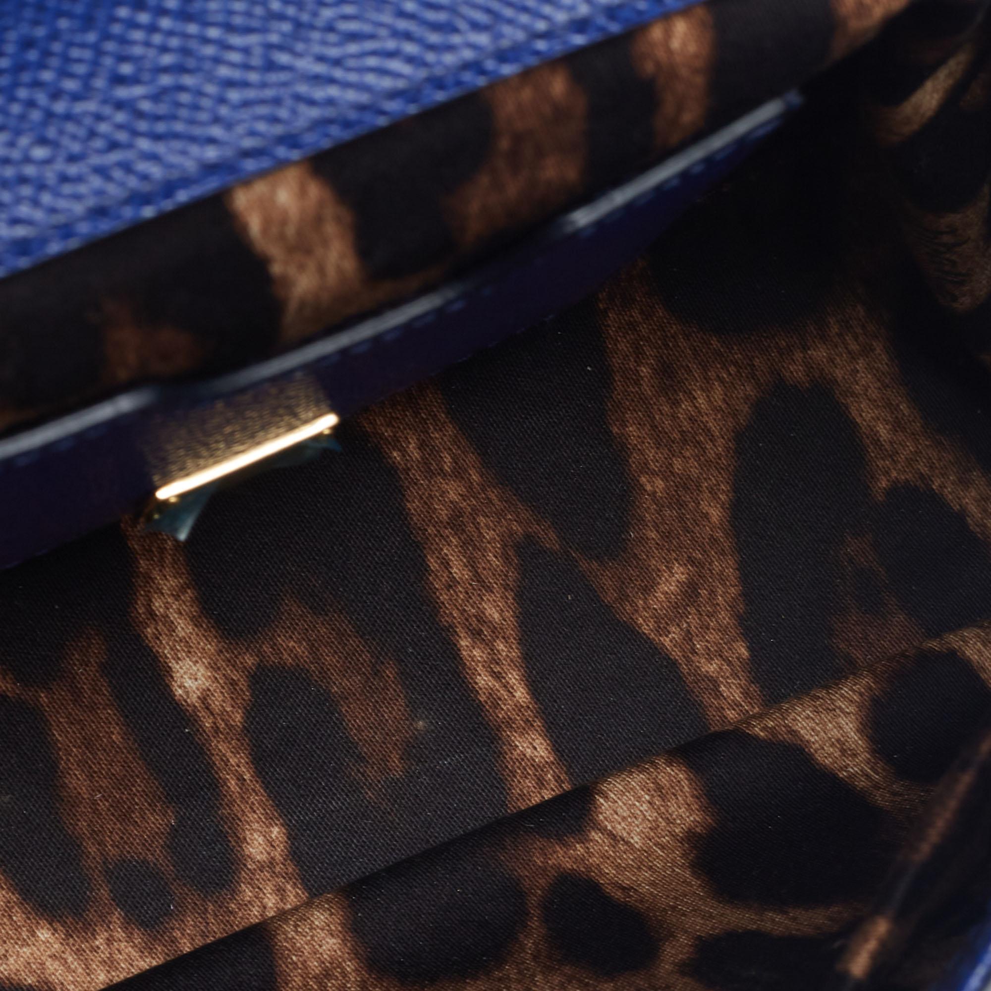 Dolce & Gabbana Blaue Miss Sicily Henkeltasche aus Leder 5