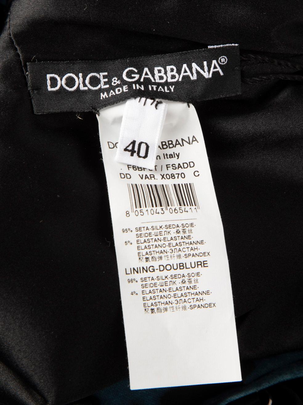Dolce & Gabbana Blue Leopard Pattern Knee Length Dress Size S 1