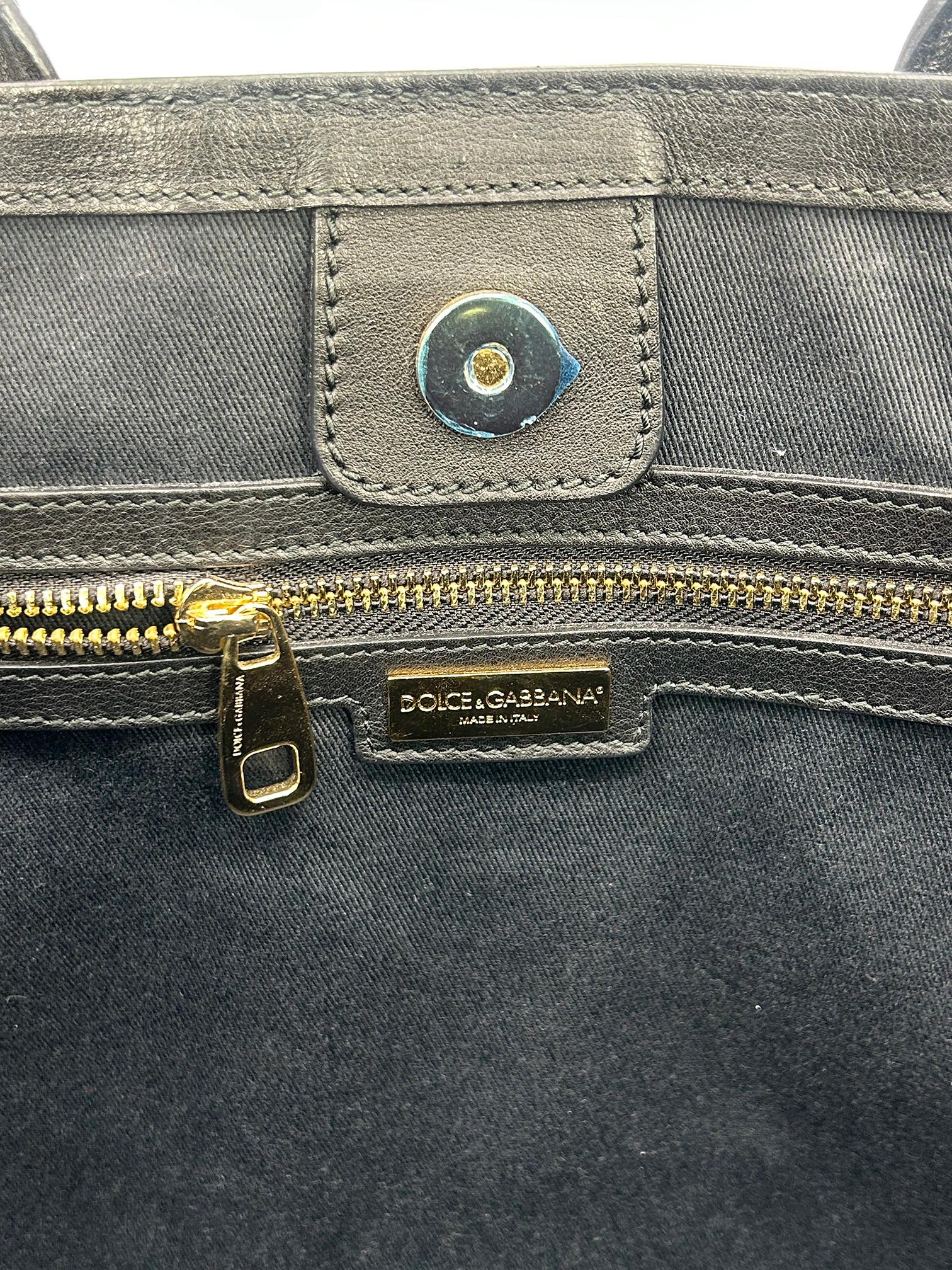 Dolce & Gabbana Fourre-tout en toile enduite imprimé léopard bleu en vente 5