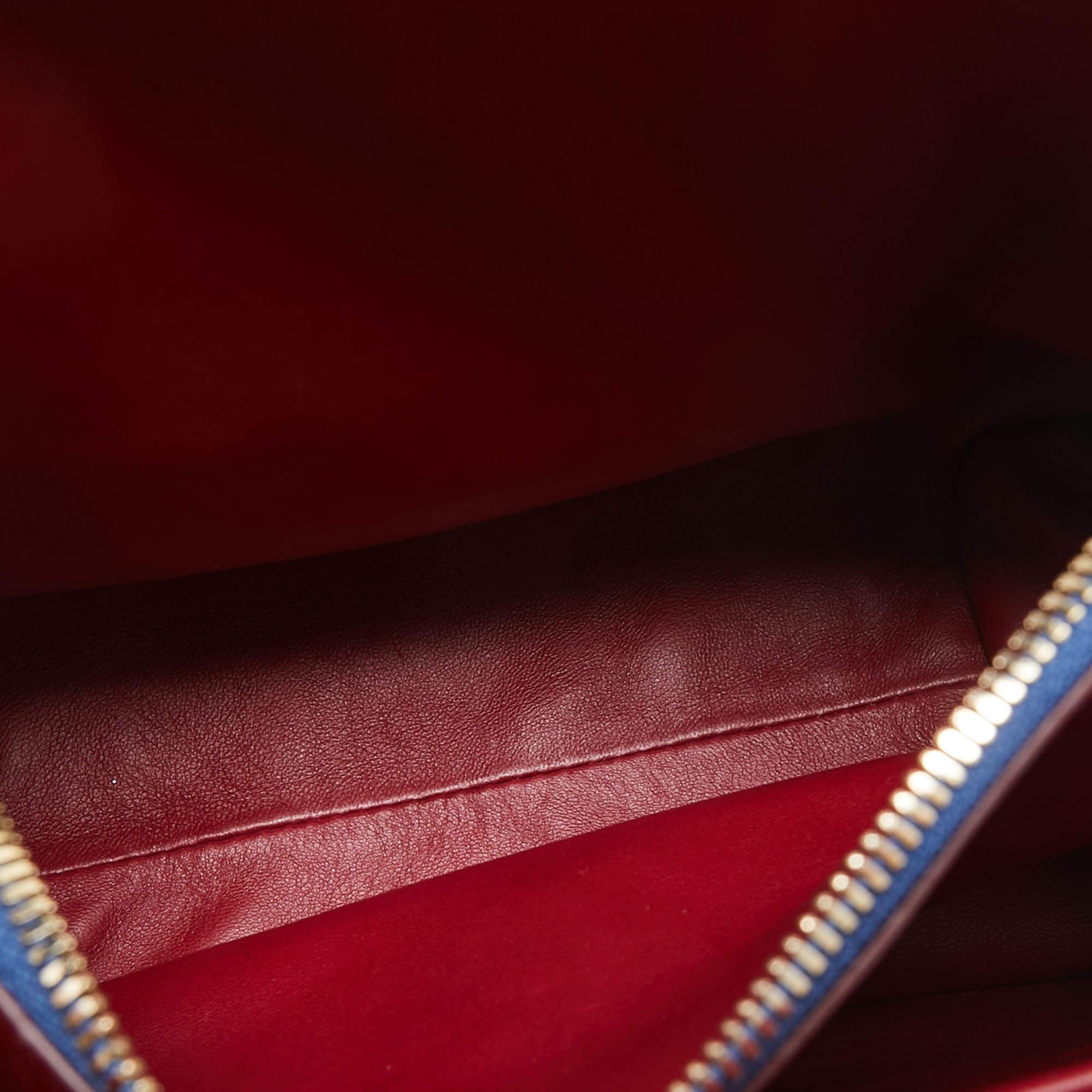 Dolce & Gabbana - Sac Lucia à poignée supérieure en cuir embossé lézard bleu en vente 6
