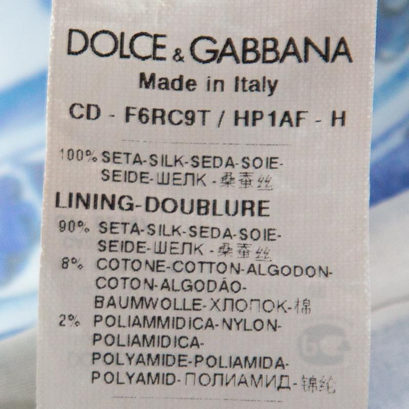 dolce and gabbana blue print dress
