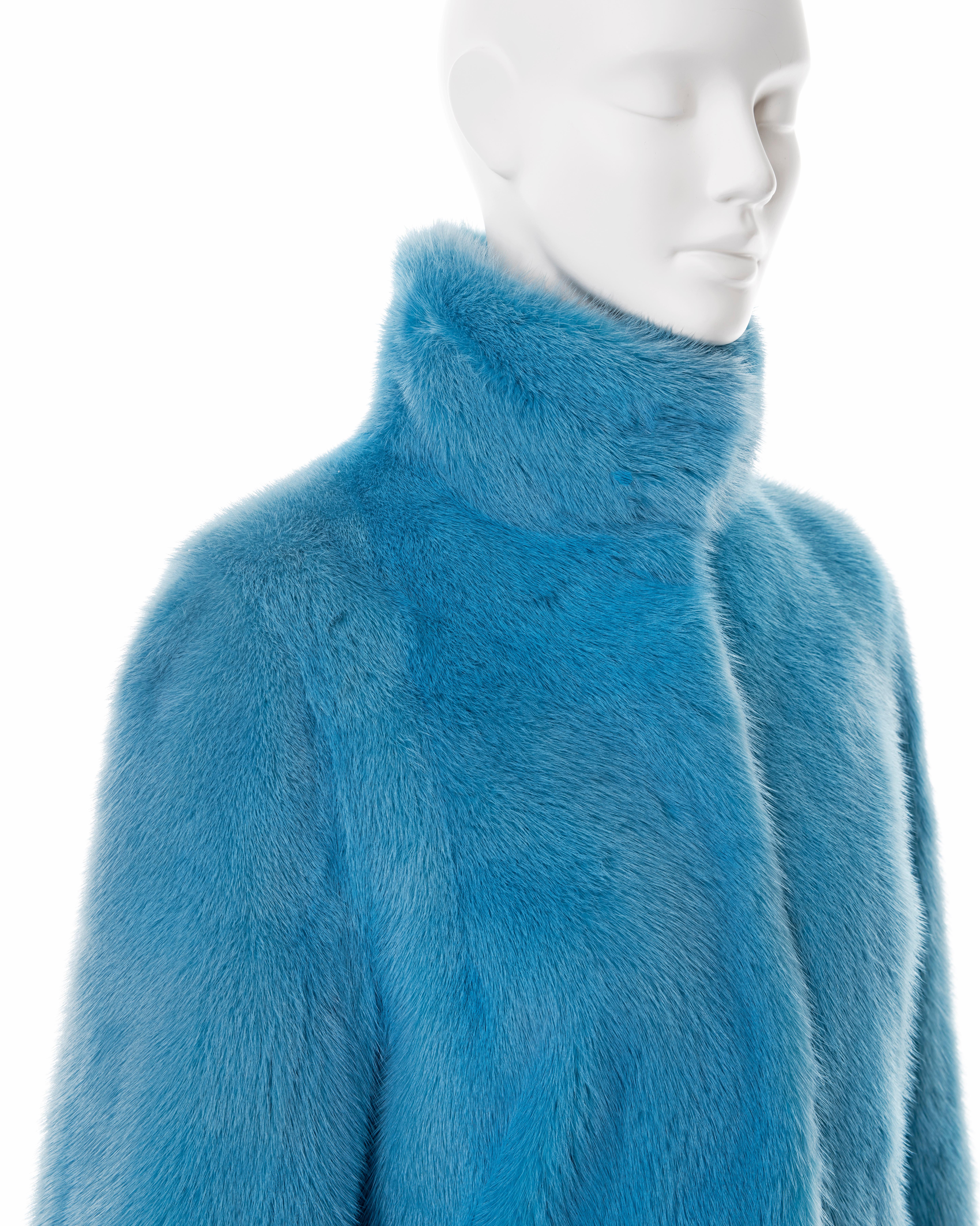 Dolce & Gabbana blue mink fur cropped jacket, fw 1999 For Sale 2