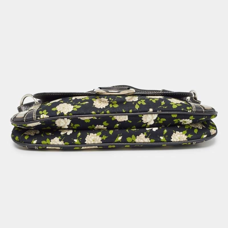 Dolce & Gabbana Blue/Multicolor Floral Print Canvas and Leather Shoulder Bag 2