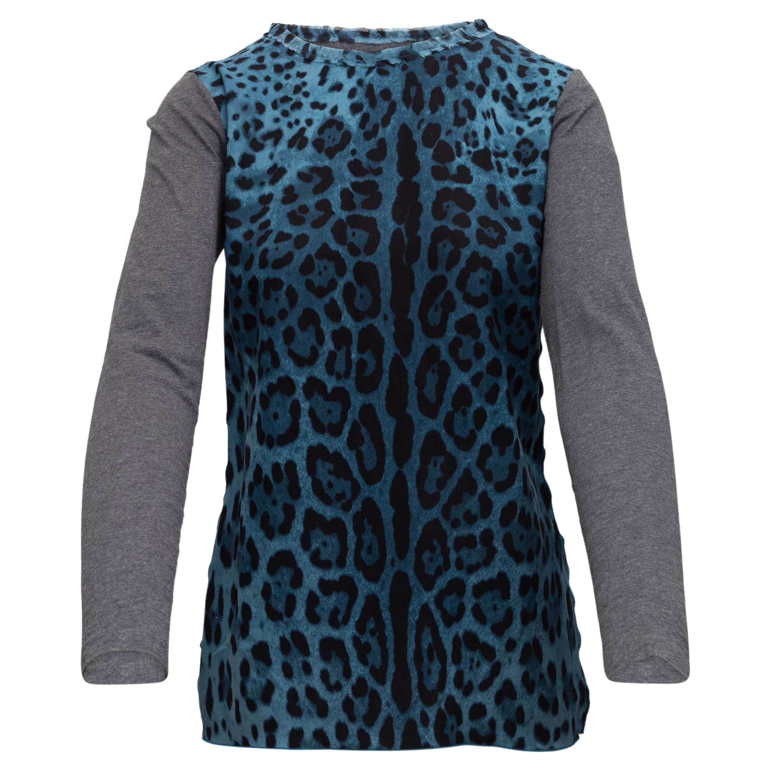 Vintage 90’s leopard blue top