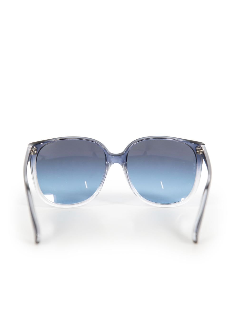 Gray Dolce & Gabbana Blue Oversized Gradient Sunglasses For Sale