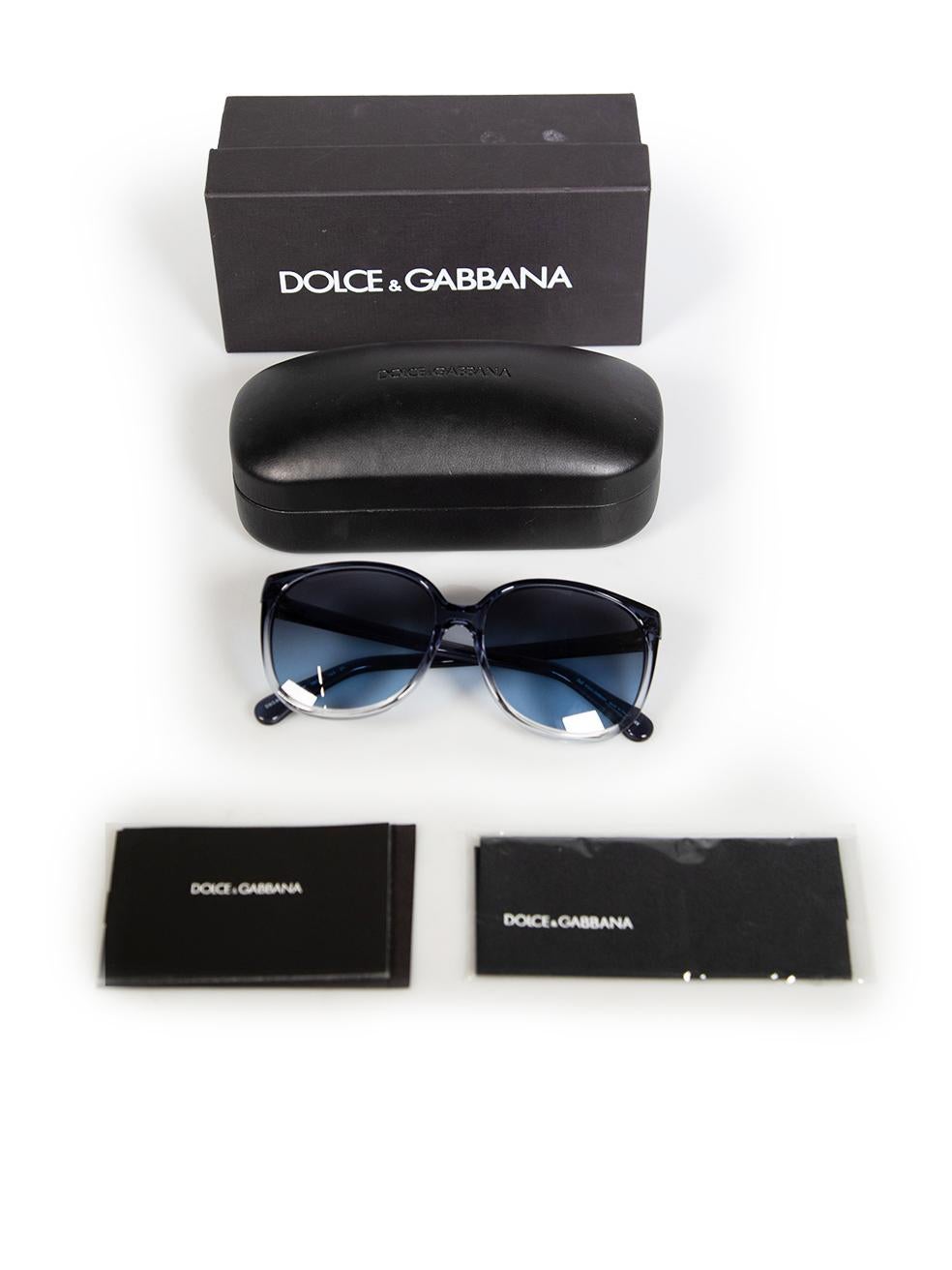 Dolce & Gabbana Blue Oversized Gradient Sunglasses For Sale 1