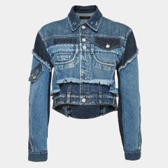 Dolce & Gabbana Blue Patched Denim Cropped Jacket XS
