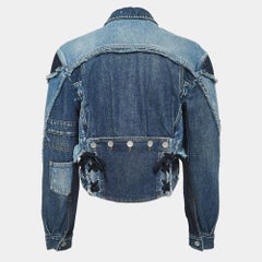 Dolce & Gabbana Blue Patched Denim Cropped Jacket XS