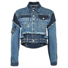 Dolce & Gabbana Blue Patched Denim Cropped Jacket XS