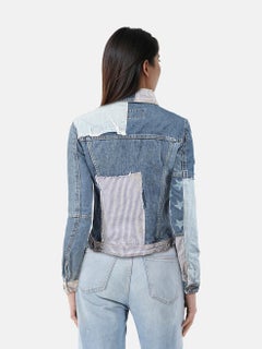 Dolce & Gabbana Blue Patchwork Denim Jacket Size M