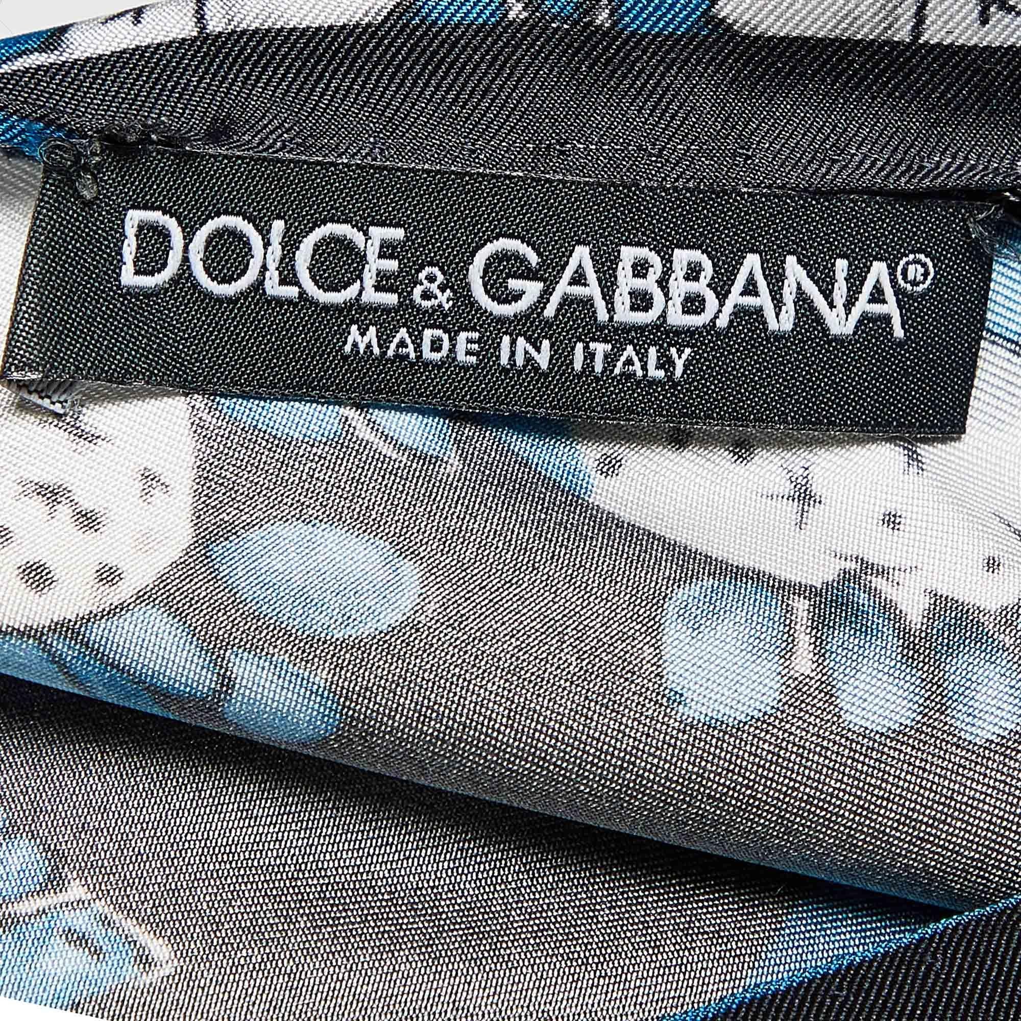 Women's Dolce & Gabbana Blue Printed Silk Blouse M