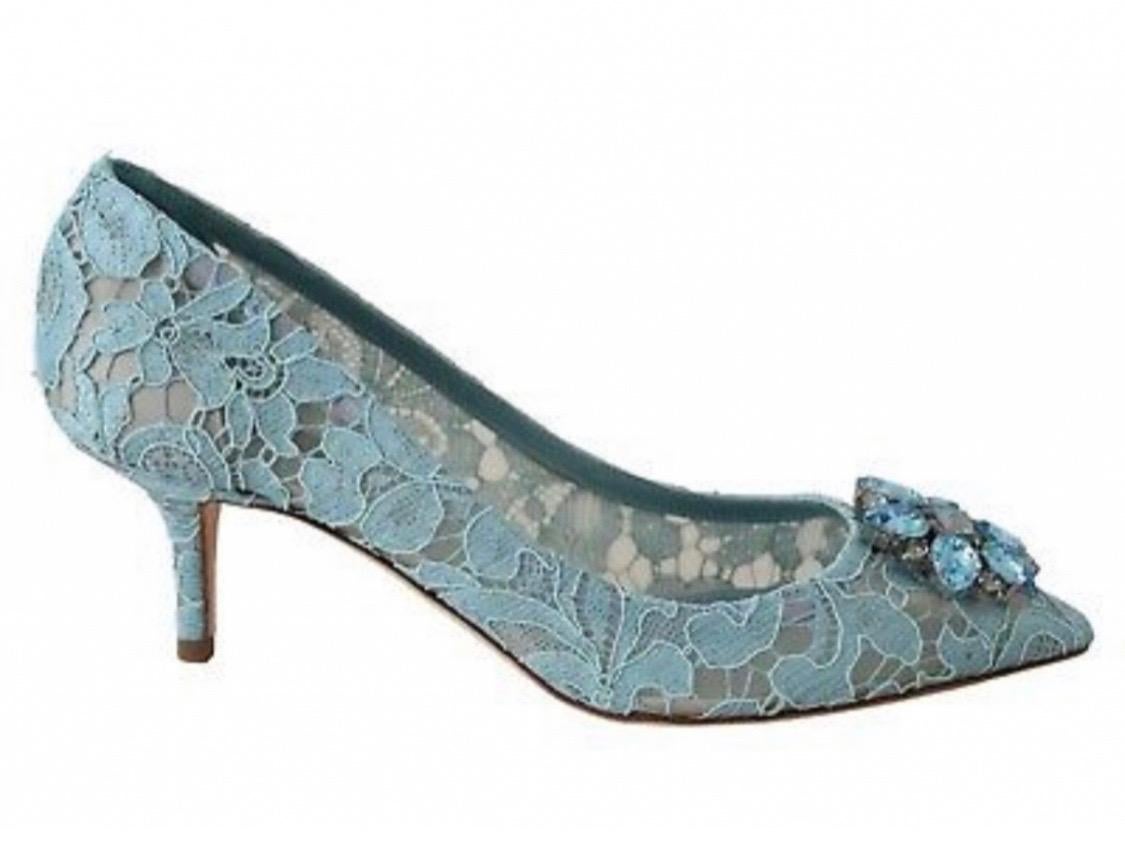 light blue lace heels