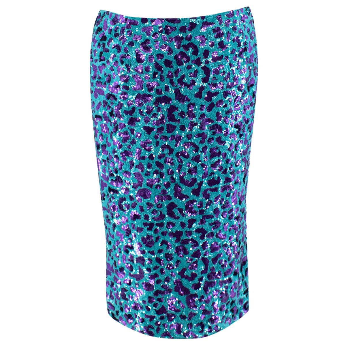 sequin skirt blue