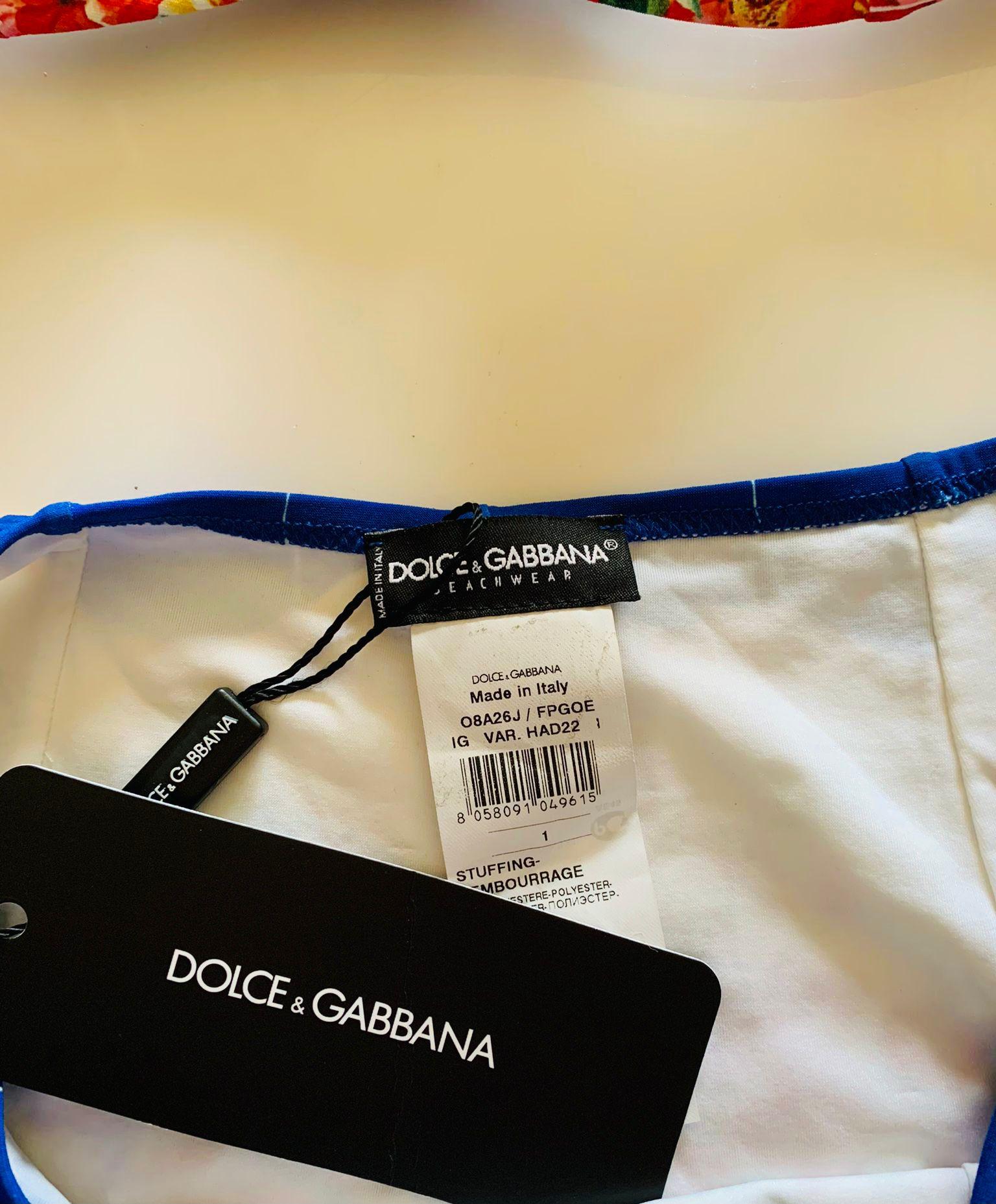 Dolce & Gabbana Blaue, rote Rosen, geblümte Vase, Bikini-Badeanzug, Bademode im Angebot 1