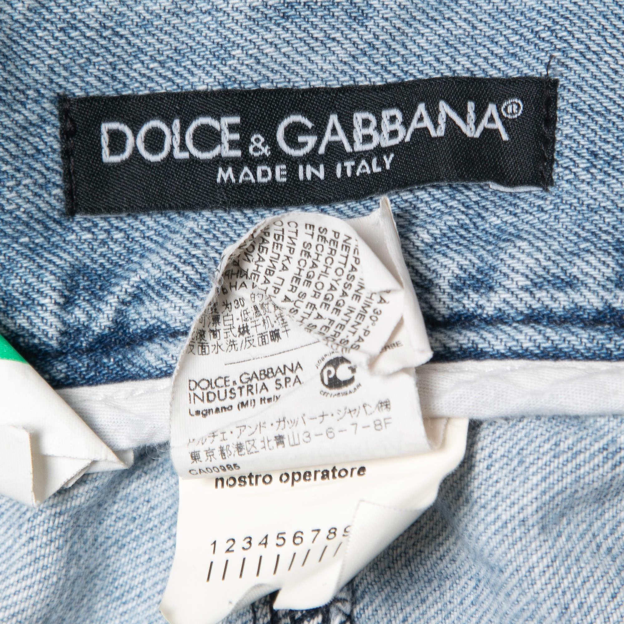 Men's Dolce & Gabbana Blue Ripped Denim 14 Comfort Fit Jeans 4XL Waist 42
