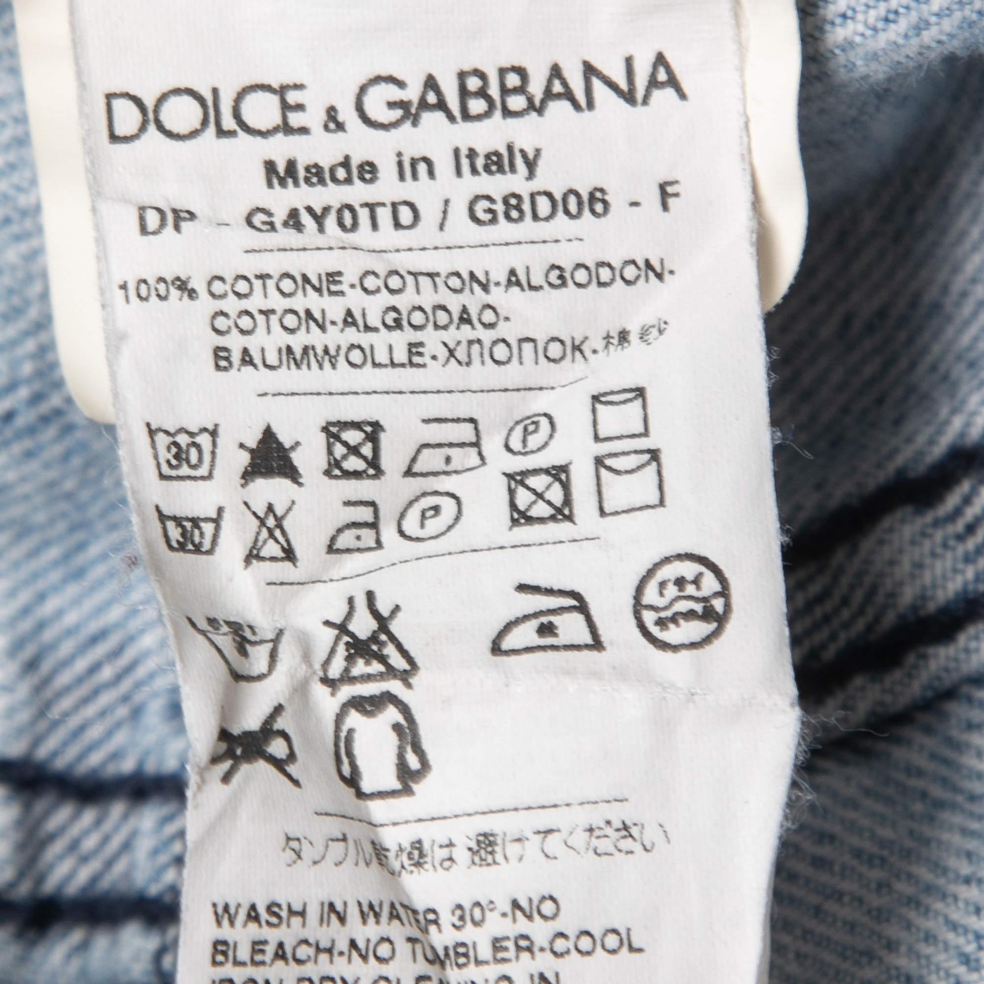 Dolce & Gabbana Blue Ripped Denim 14 Comfort Fit Jeans 4XL Waist 42