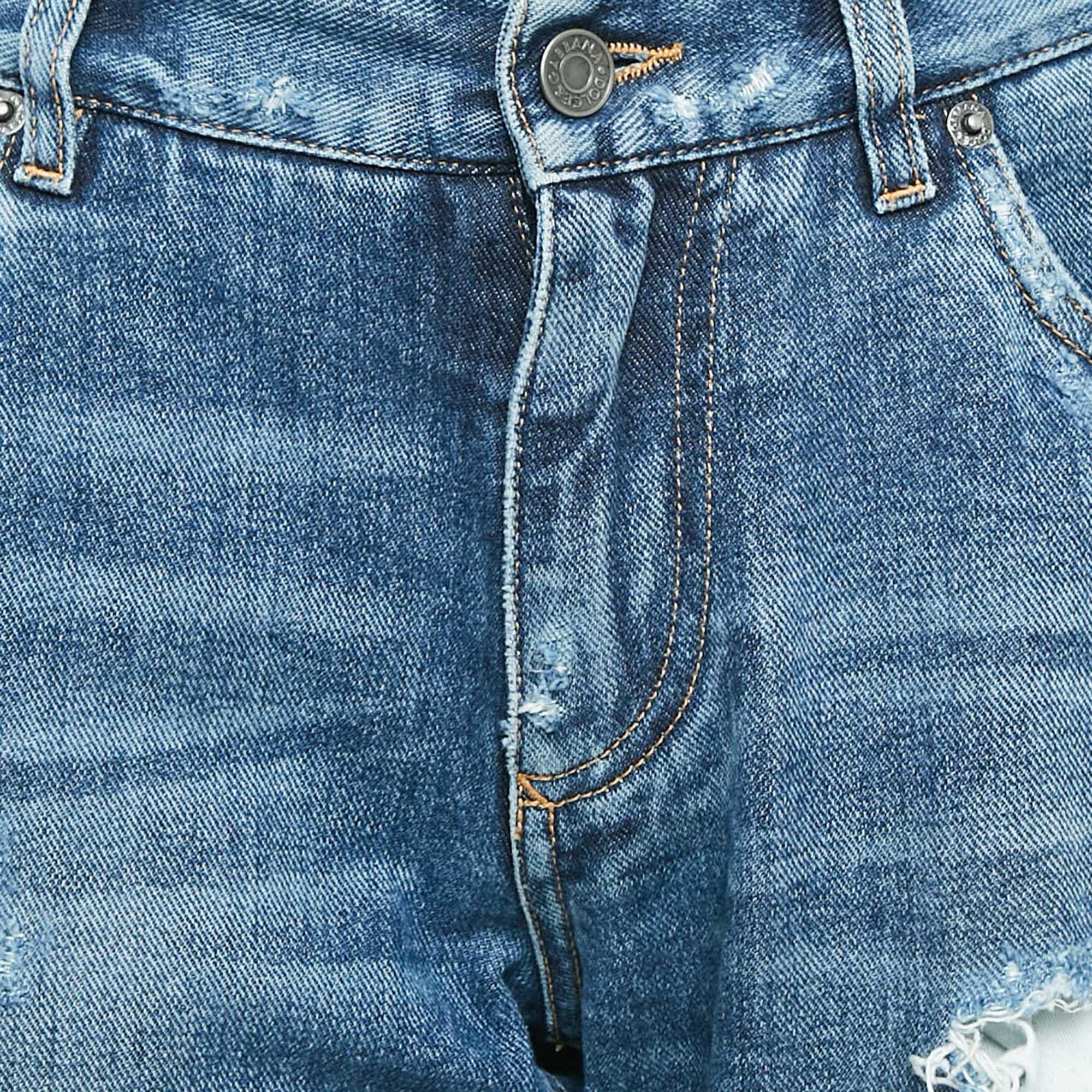 Blu Dolce & Gabbana Jeans Slim Fit strappati blu M Vita 32