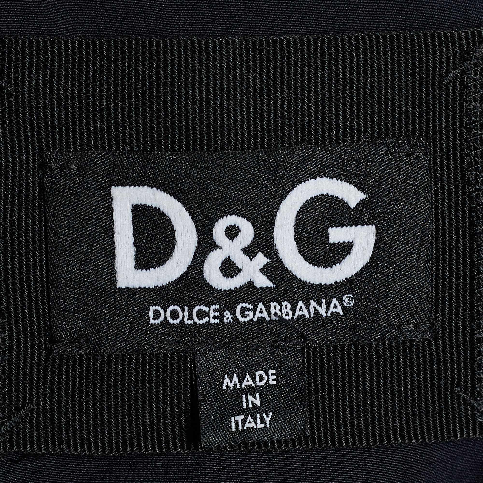 Dolce & Gabbana Blue Sequined Single Button Long Blazer M In Good Condition In Dubai, Al Qouz 2