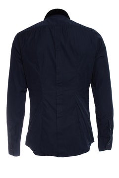 Dolce & Gabbana, Blue shirt with velvet collar.