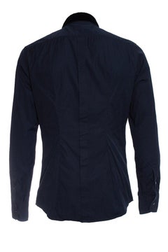 Dolce & Gabbana, Blue shirt with velvet collar.