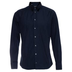 Dolce & Gabbana, Blue shirt with velvet collar.