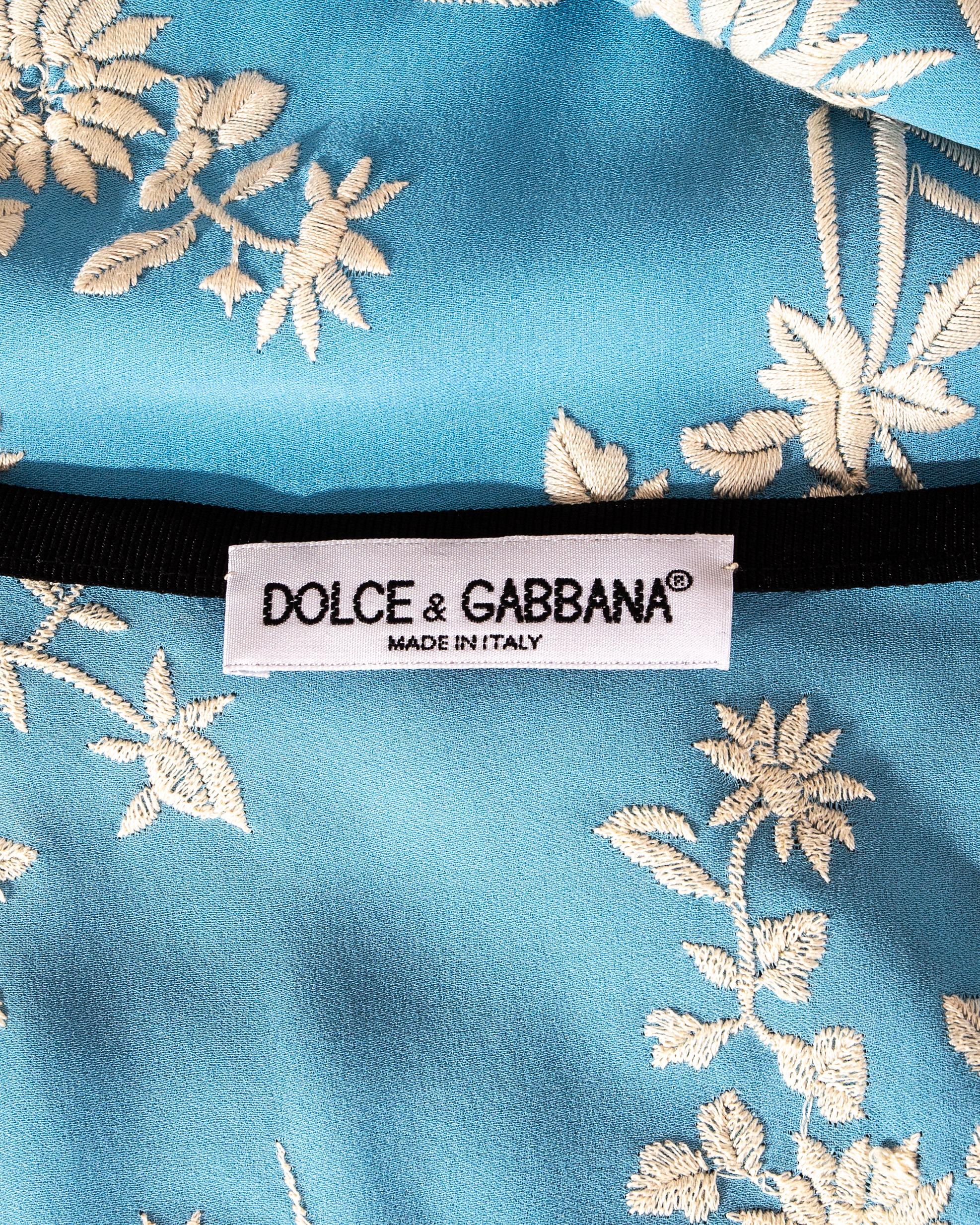 Dolce & Gabbana blue silk embroidered evening wrap skirt, ss 1997 4