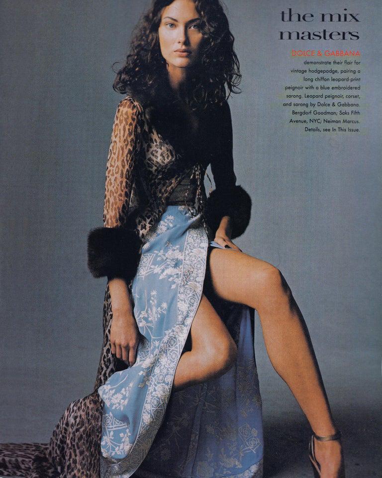 Dolce & Gabbana falda de noche de seda azul con bordado floral, ss 1997 1