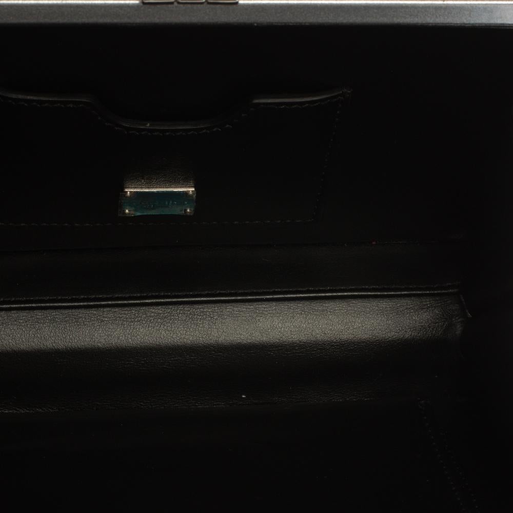 Dolce & Gabbana Blue/Silver Wood Walkman Box Clutch Bag In Good Condition In Dubai, Al Qouz 2
