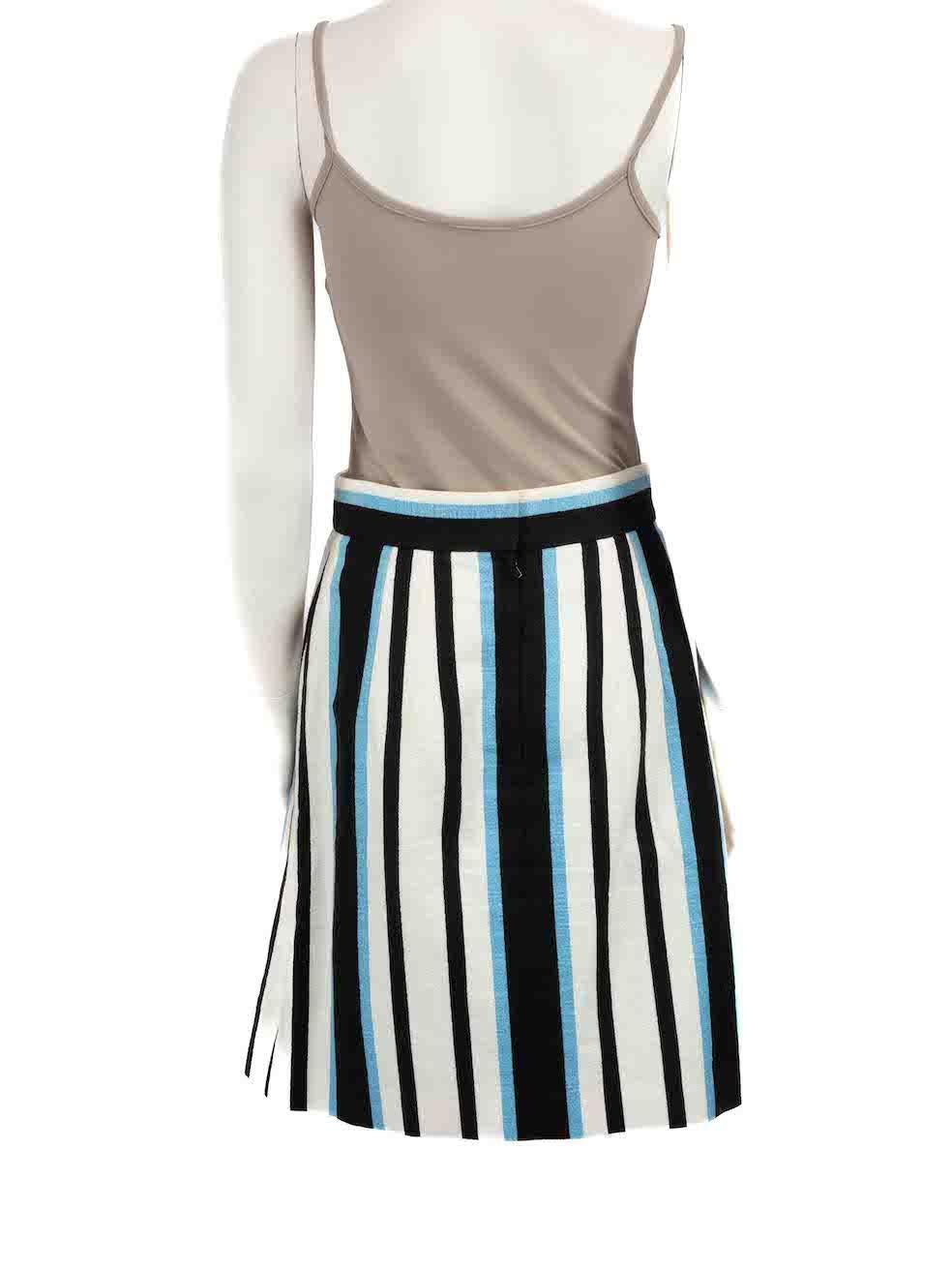 Dolce & Gabbana Blue Striped A-Line Mini Skirt Size M In Good Condition For Sale In London, GB