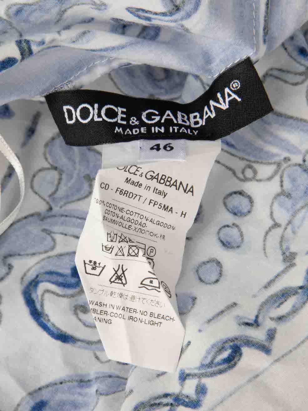 Dolce & Gabbana Blue Tiled Print Mini Dress Size XL For Sale 2