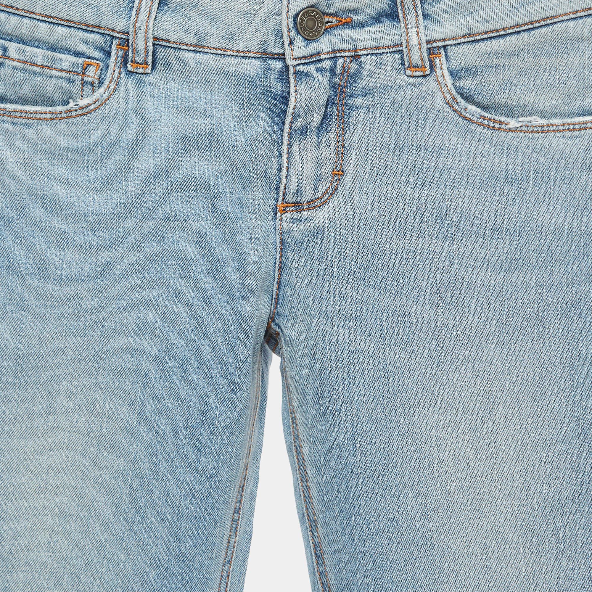 Dolce & Gabbana Vaqueros pitillo desgastados azul S Cintura 26 Azul en venta