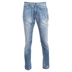 Dolce & Gabbana Blue Washed & Ripped Denim 16 Stretch Jeans M Waist 32"