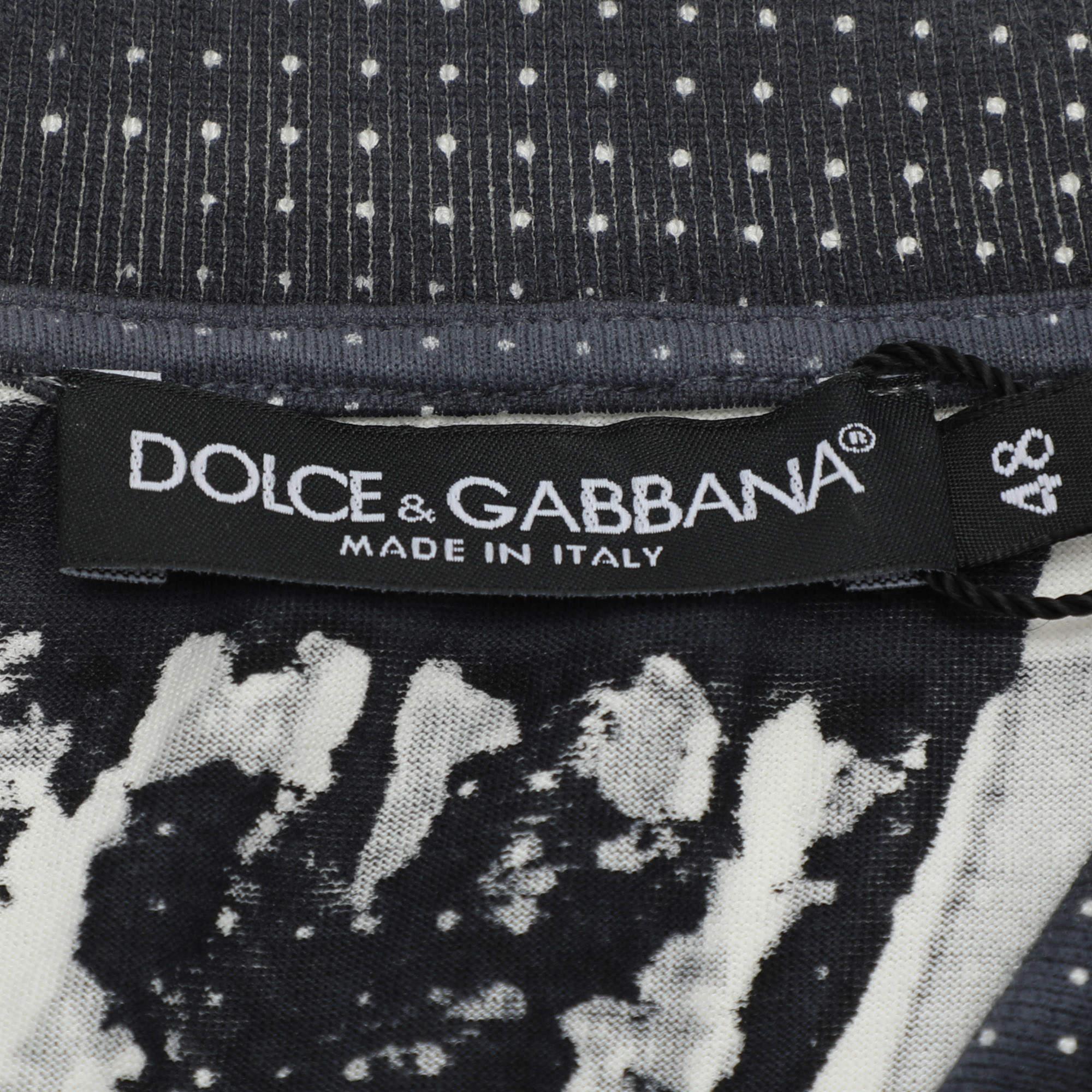 Men's Dolce & Gabbana Blue/White Polka Dot Print T-Shirt M
