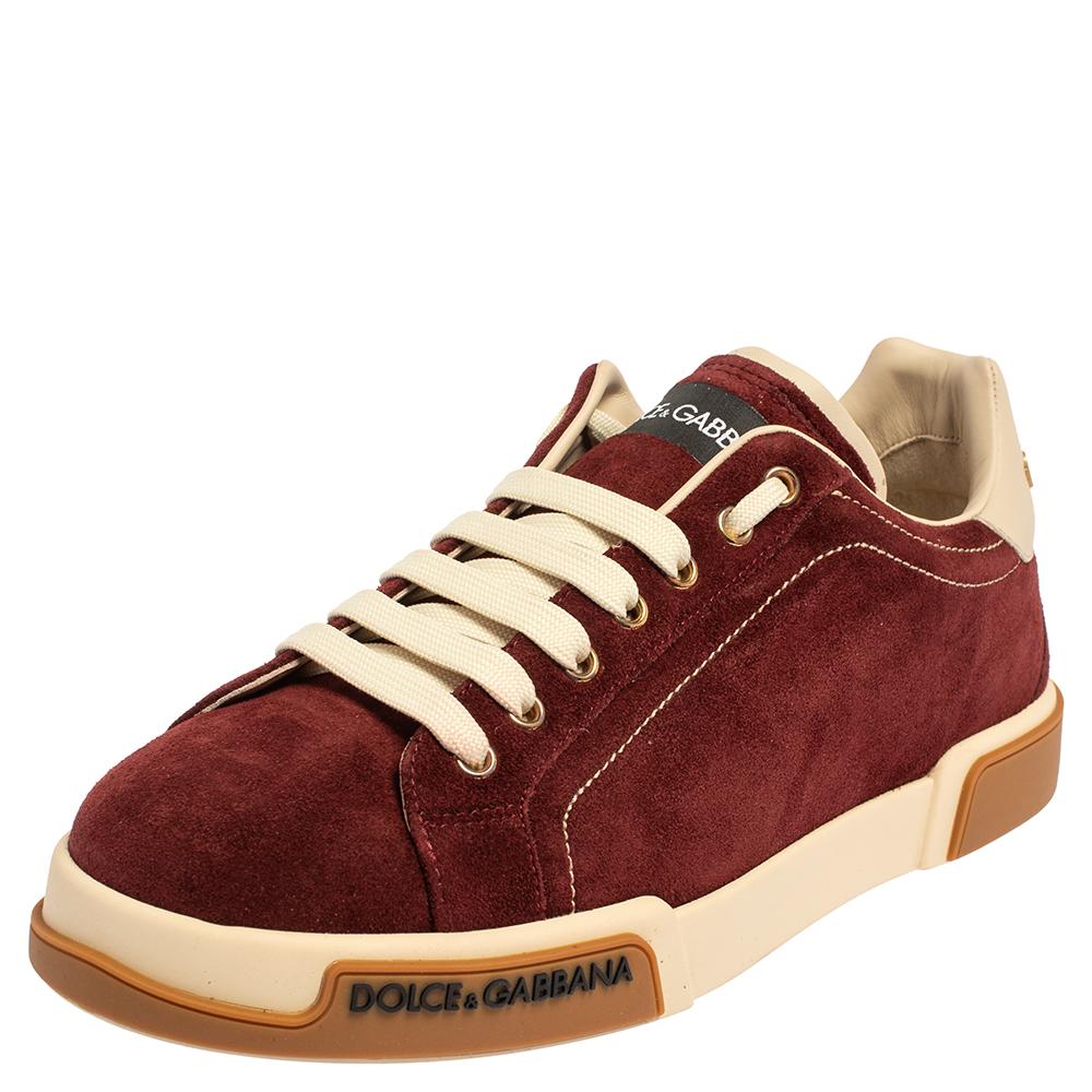 Created to provide comfort and designed to make a statement, this pair of sneakers by Dolce & Gabbana is absolutely a worthy buy. They have been crafted from leather as well as suede and designed with simple laces and branding elements.

Includes: