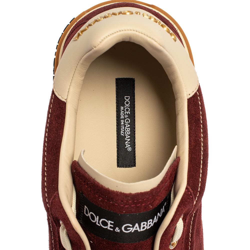 Dolce & Gabbana Bordeaux Suede Portofino Low Top Sneakers Size 41 1