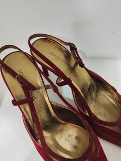 Dolce & Gabbana bordeaux suede sandals shoes