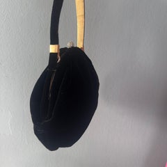 Dolce & Gabbana Evening Bag in Black Velvet with Jewel Closure, 1990s