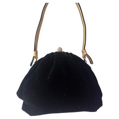 Dolce & Gabbana Borsa Evening in Velluto Nero con Chiusura Gioiello, anni’90