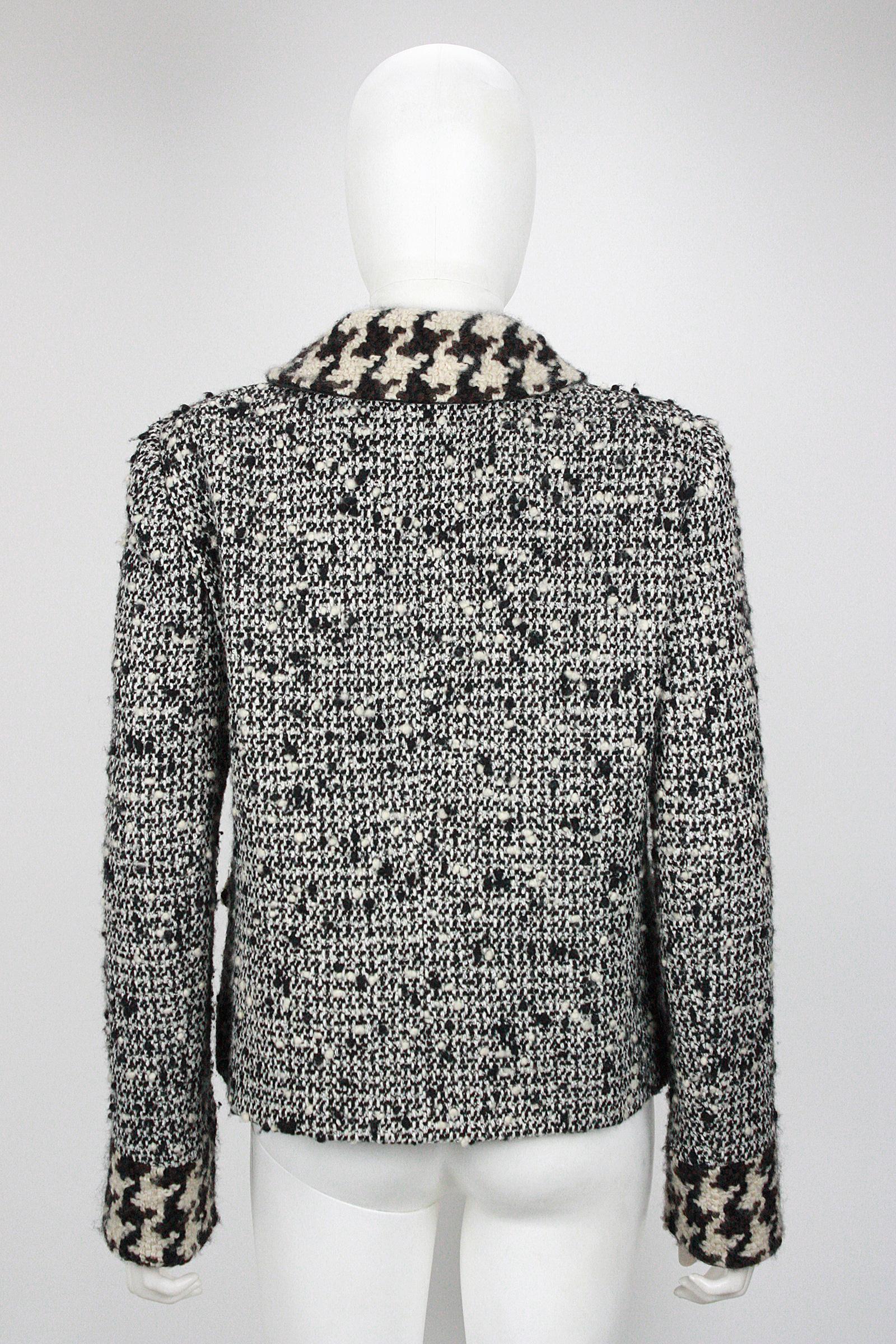 anna houndstooth long double breasted wool blend coat