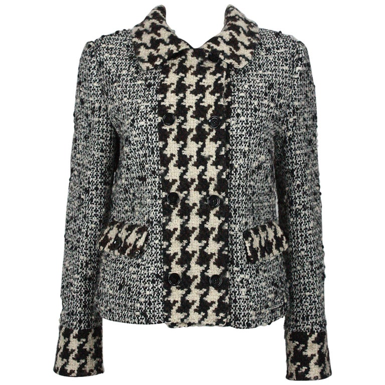 Dolce and Gabbana Boucle Wool Double Breasted Jacket For Sale at 1stDibs