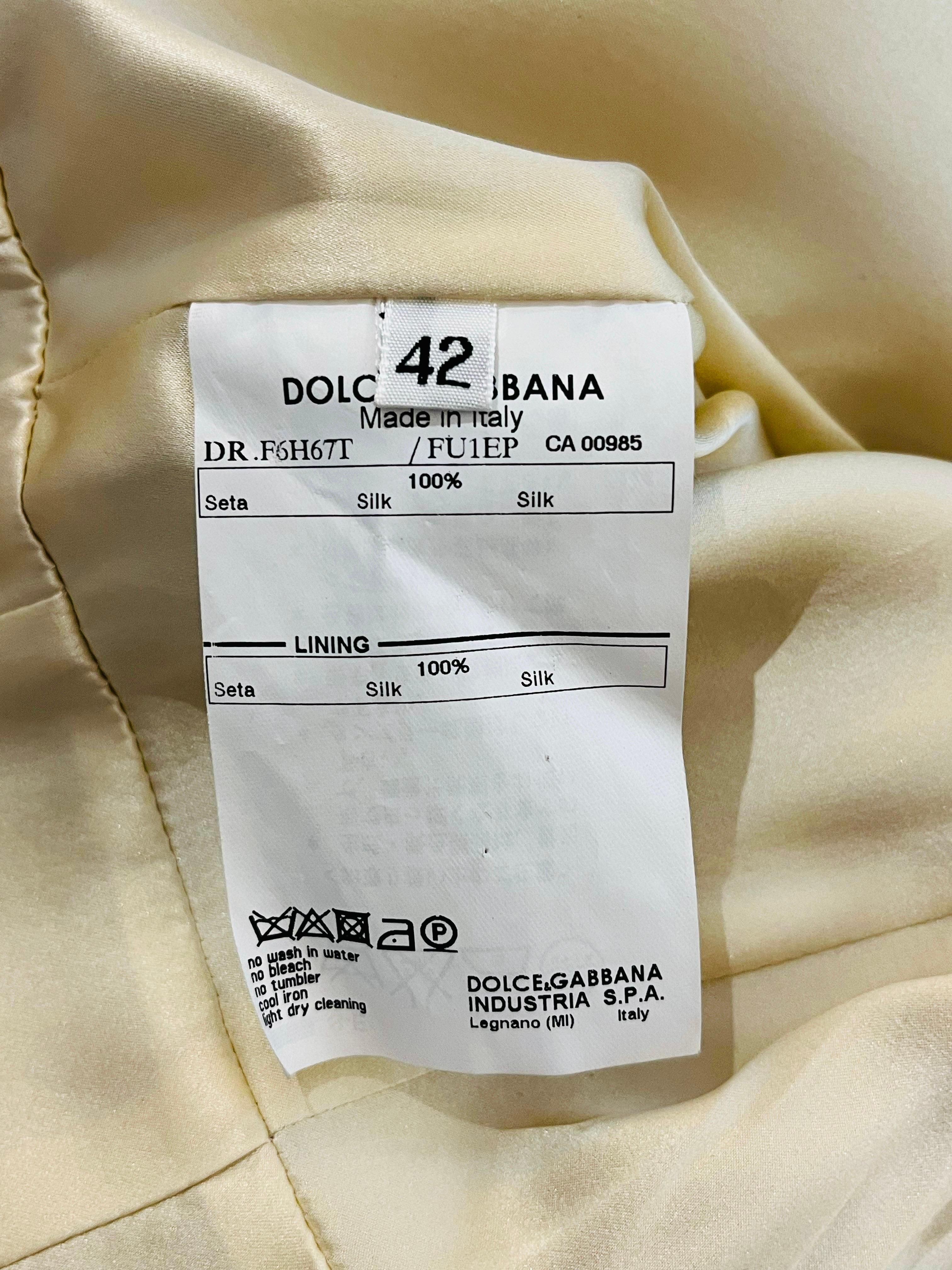 Dolce & Gabbana Bows Embellished Silk Dress For Sale 3