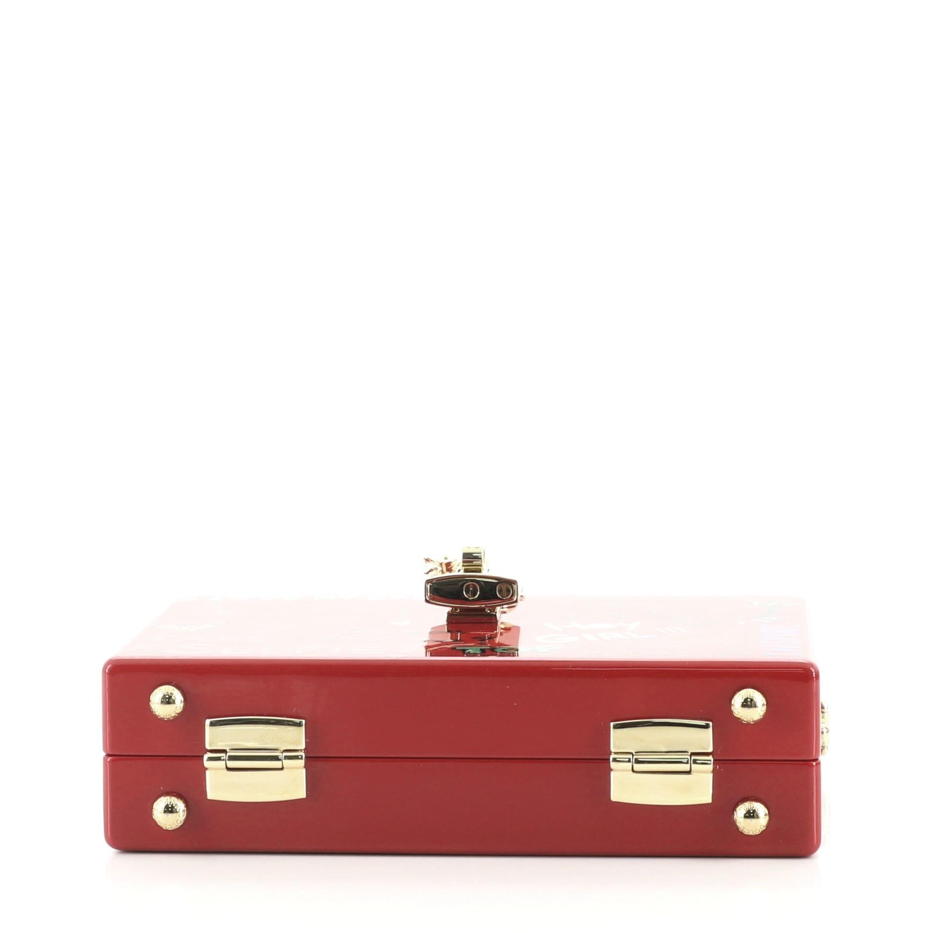 Dolce & Gabbana Box Clutch Painted Wood Small In Good Condition In NY, NY