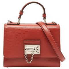 Dolce & Gabbana Brick Brown Leather Small Miss Monica Top Handle Bag