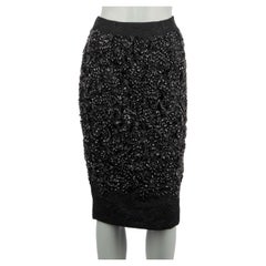 Dolce & Gabbana Brocade Crystals Skirt Black 42