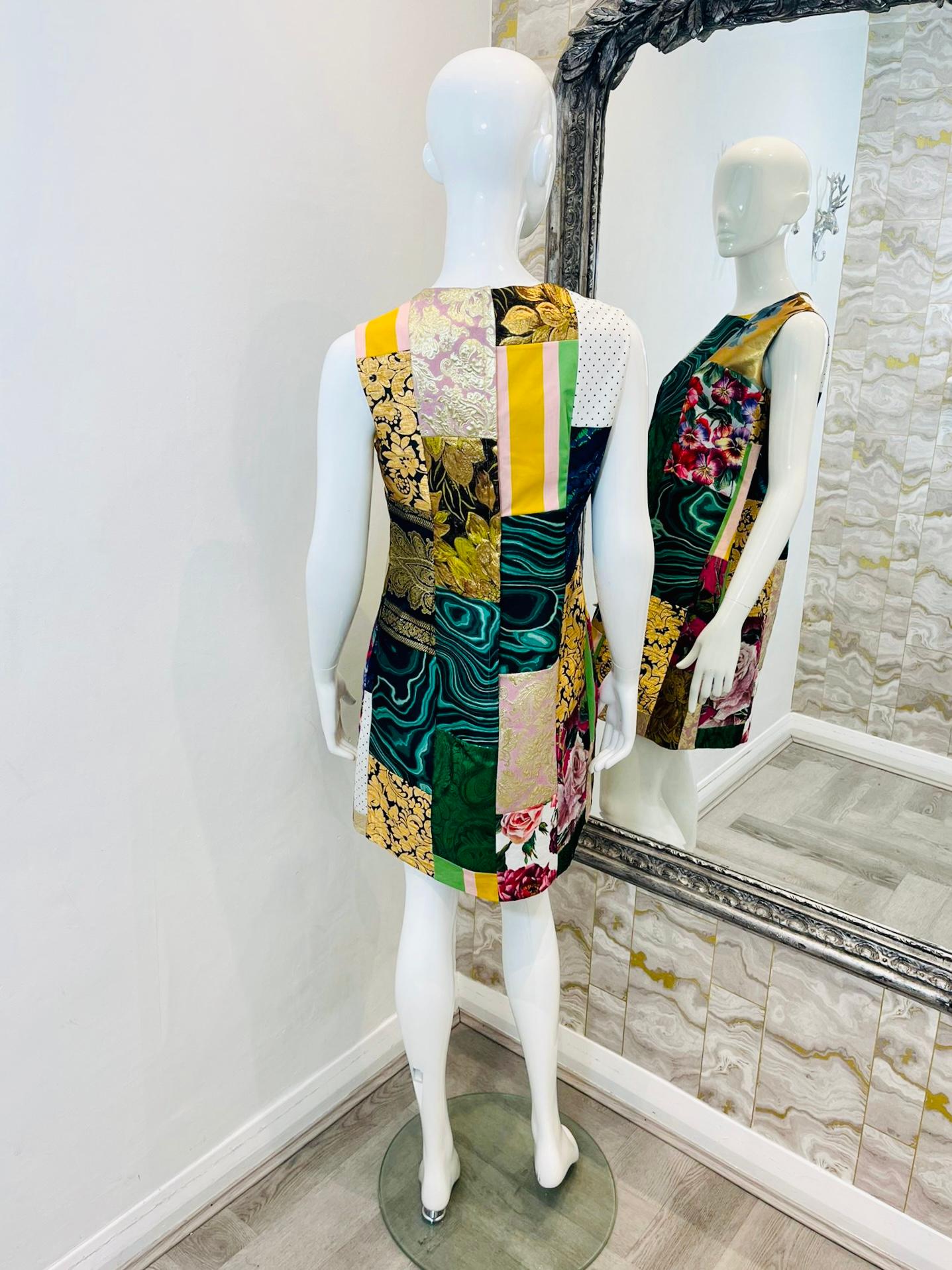 Dolce & Gabbana Brocade & Lame Patchwork Dress In Excellent Condition For Sale In London, GB