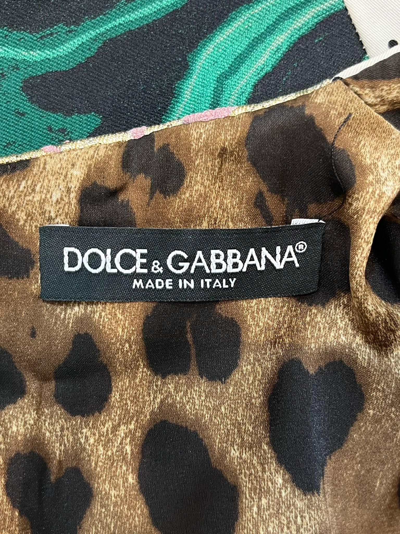 Dolce & Gabbana - Robe patchwork en brocart et lamé en vente 2