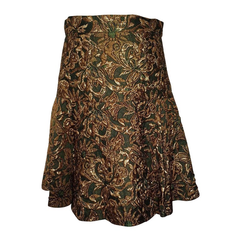 Vintage Ports International,1980s Red Brocade Skirt,1990s Red and Gold Brocade Skirt,1980s Formal Skirt,1990s Evening Skirt