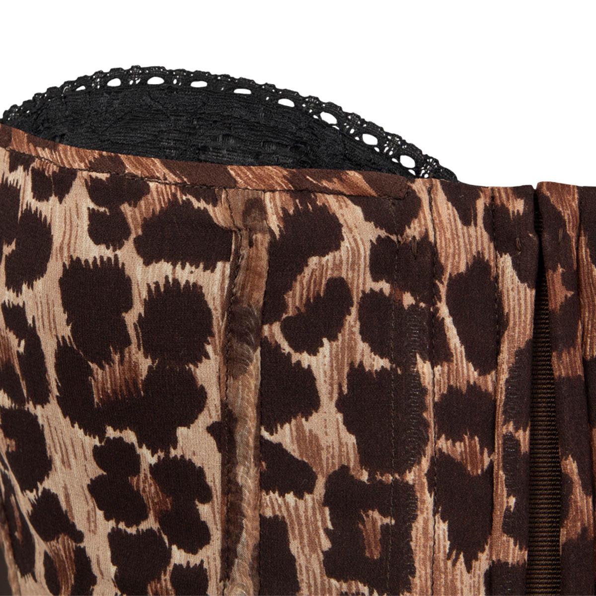 DOLCE & GABBANA brown 1998 LEOPARD BUSTIER CORSETTE Top Shirt XS 1