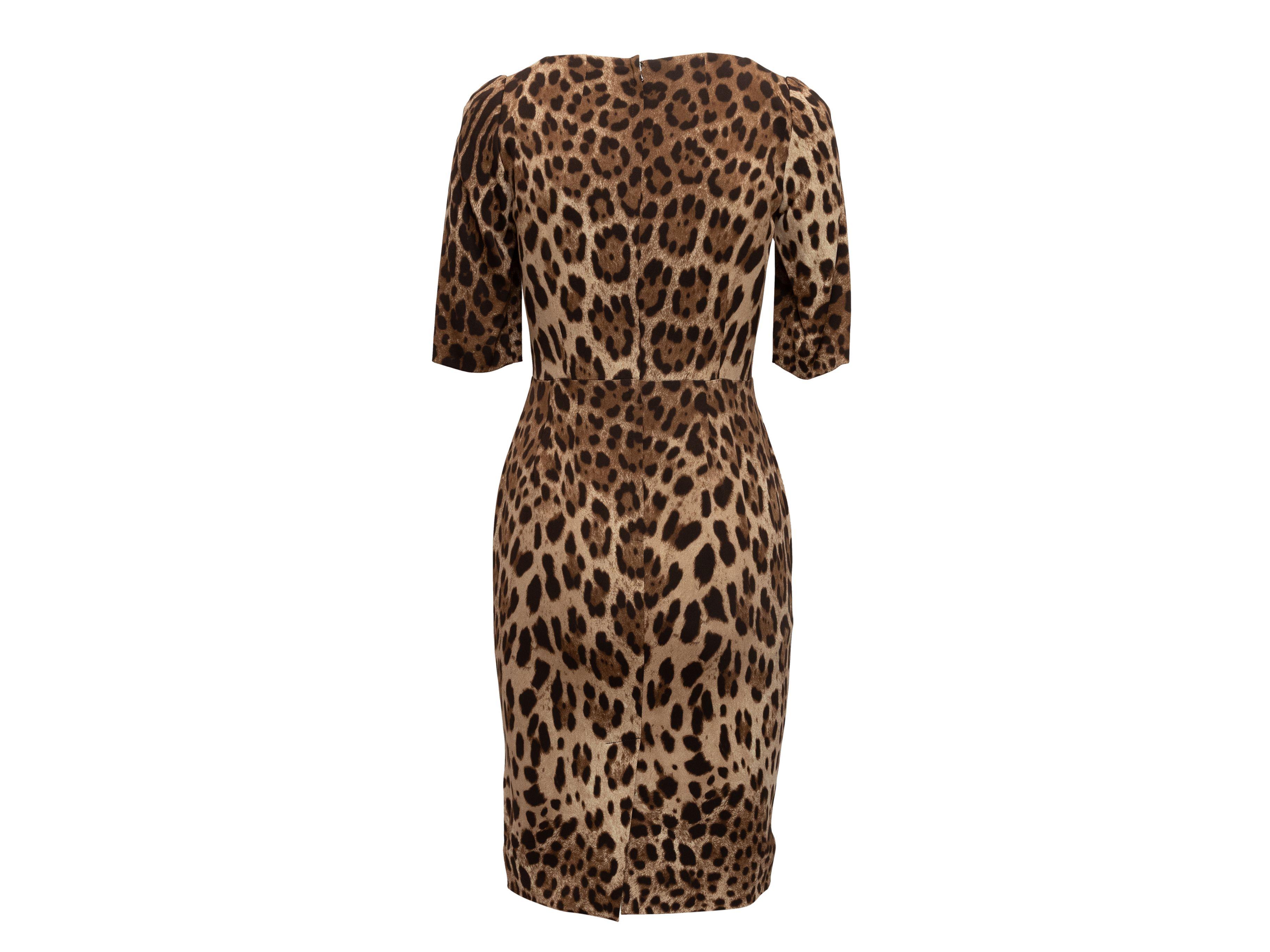 Dolce & Gabbana Brown & Black Leopard Print Dress 1